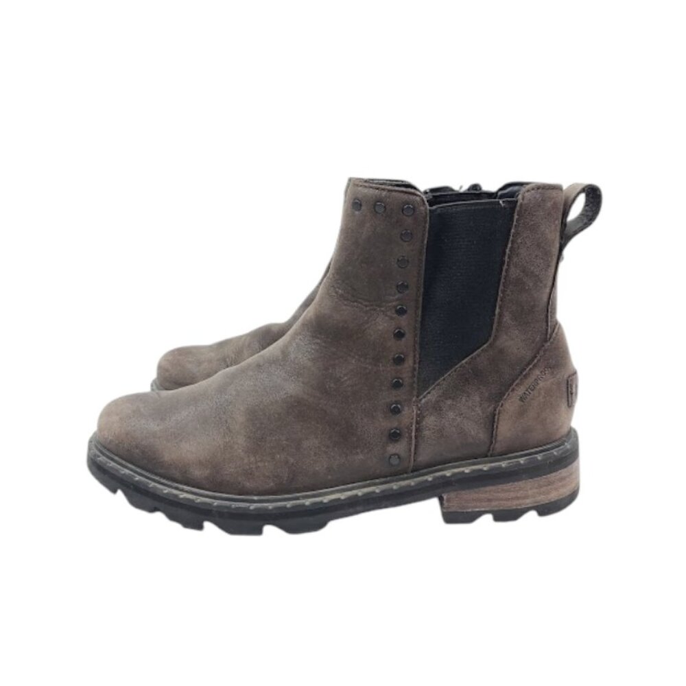 Sorel Women's Brown Lennox Leather NL3697-205 Classic Ankle Chelsea Boot Sz 8.5